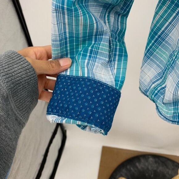 Panhandle Shirt Womens XL Extra Large Western Yoke Pearl Snap Tab Sleeve Top - Picture 3 of 11